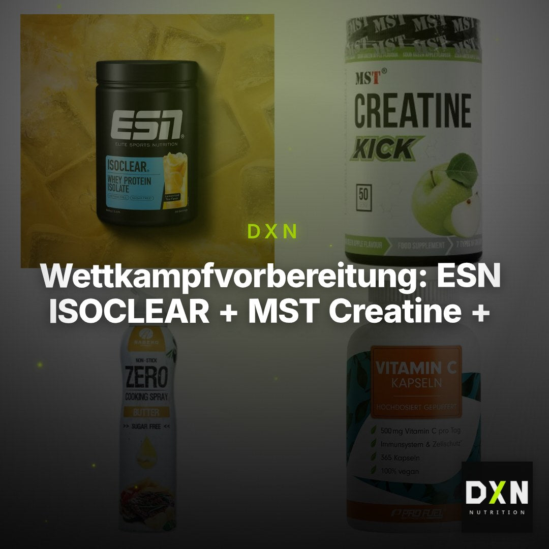 Wettkampfvorbereitung: ESN ISOCLEAR + MST Creatine + 2 weitere – Clean Showcase Plus