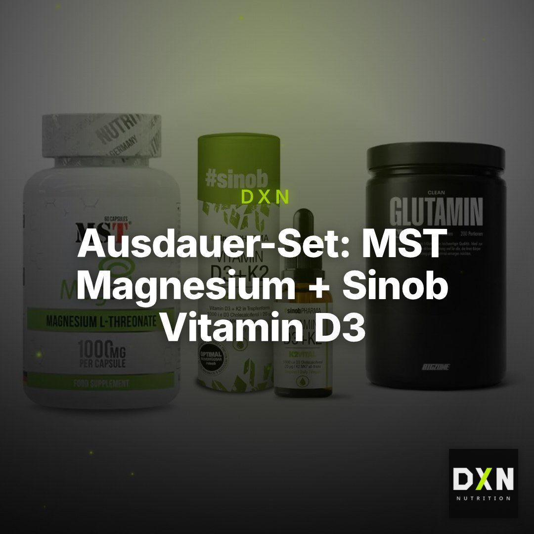 Ausdauer-Set: MST Magnesium + Sinob Vitamin D3 + Big Zone Glutami – Clean Showcase Plus