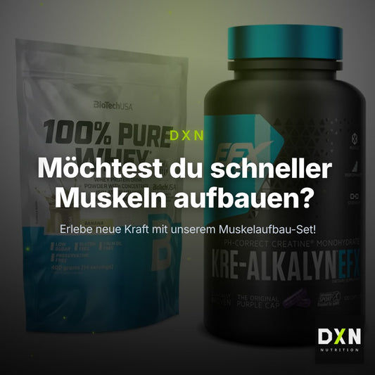 Muskelaufbau-Set: BioTech 100% Pure Whey 400g + EFX Kre-Alkalyn – Clean Showcase Plus