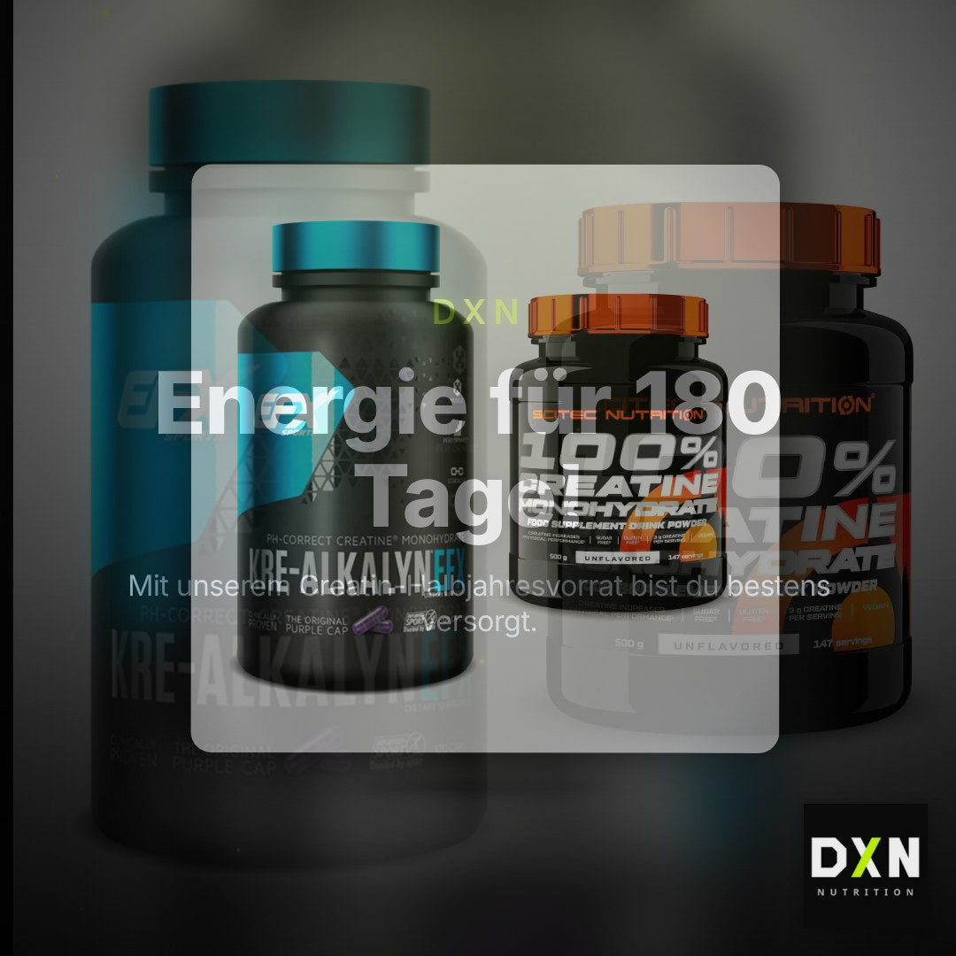Creatin-Halbjahresvorrat: EFX Kre-Alkalyn – 180 Tage, 220 Kapseln – Clean Showcase Plus