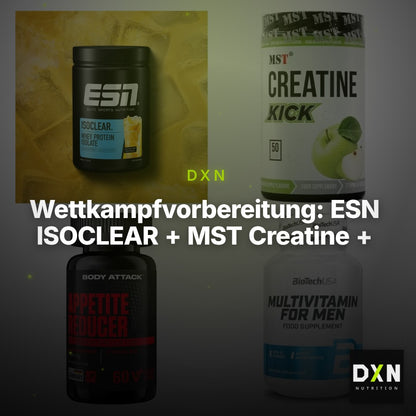 Wettkampfvorbereitung: ESN ISOCLEAR + MST Creatine + 2 weitere – Clean Showcase Plus