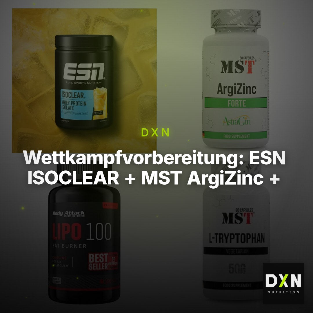 Wettkampfvorbereitung: ESN ISOCLEAR + MST ArgiZinc + 2 weitere – Clean Showcase Plus