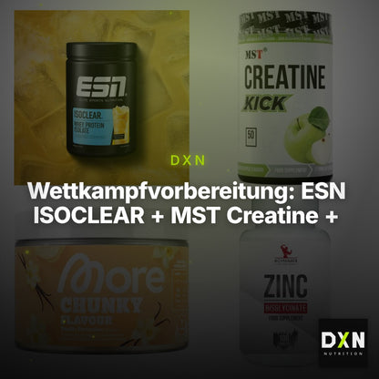 Wettkampfvorbereitung: ESN ISOCLEAR + MST Creatine + 2 weitere – Clean Showcase Plus