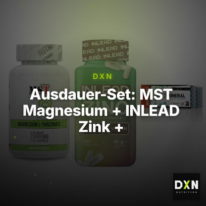 Ausdauer-Set: MST Magnesium + INLEAD Zink + Nutrend Multimin – Clean Showcase Plus