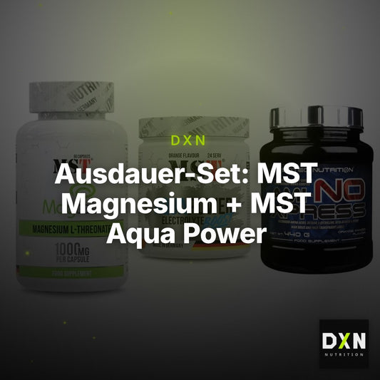Ausdauer-Set: MST Magnesium + MST Aqua Power + Scitec Ami-NO – Clean Showcase Plus