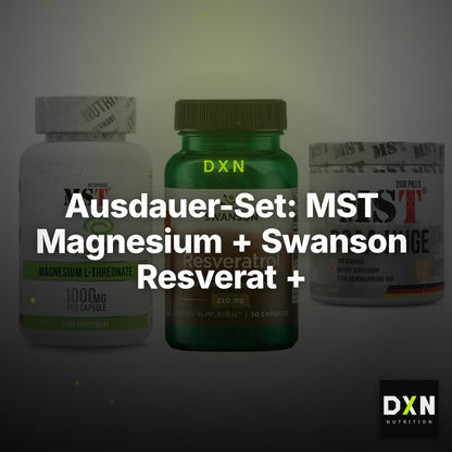 Ausdauer-Set: MST Magnesium + Swanson Resverat + MST BCAA Huge – Clean Showcase Plus