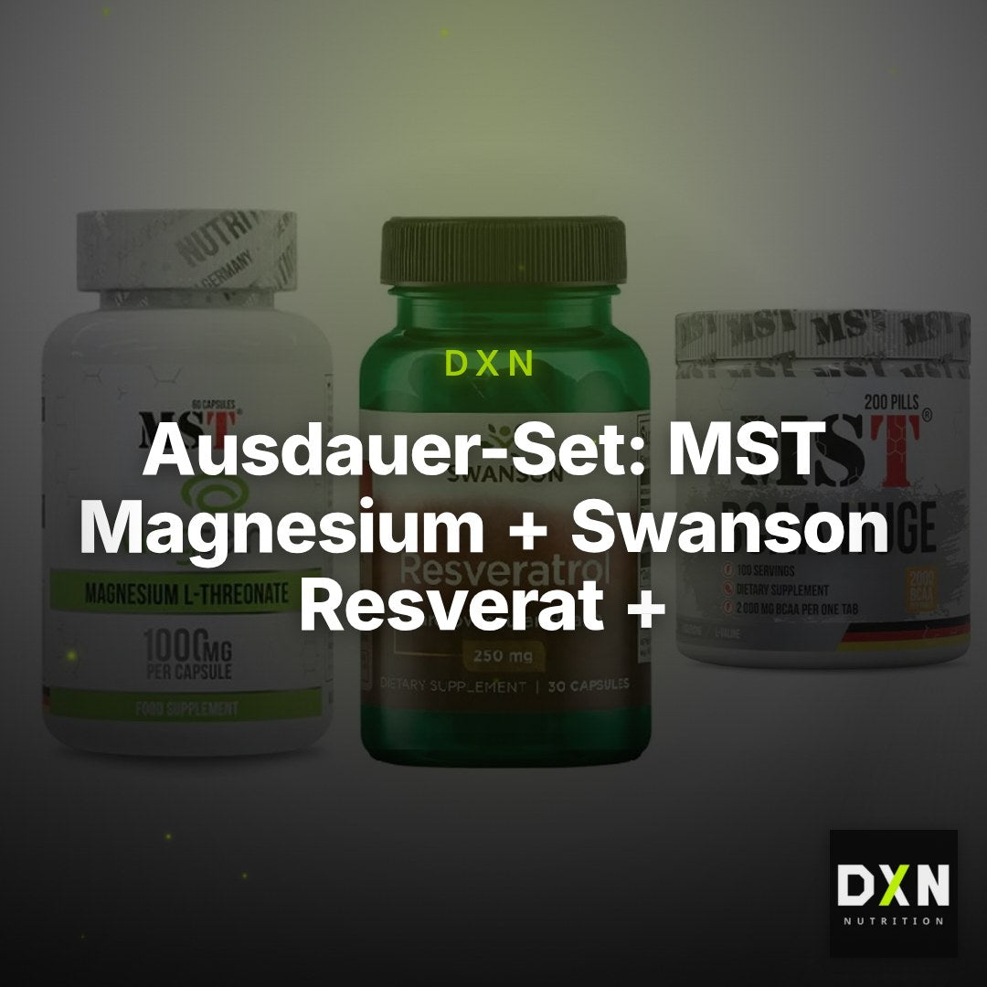 Ausdauer-Set: MST Magnesium + Swanson Resverat + MST BCAA Huge – Clean Showcase Plus