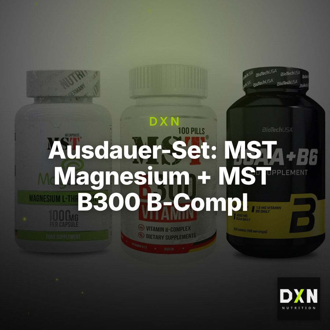 Ausdauer-Set: MST Magnesium + MST B300 B-Compl + BioTech BCAA+B6 – Clean Showcase Plus