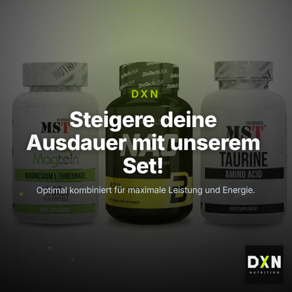 Ausdauer-Set: MST Magnesium + BioTech NAC + MST Taurine – Clean Showcase Plus