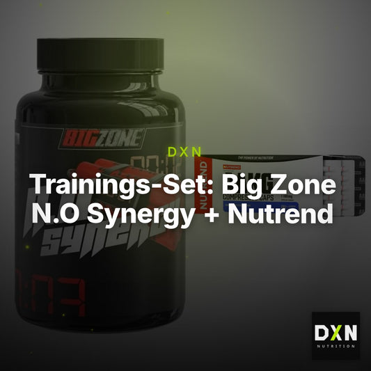 Trainings-Set: Big Zone N.O Synergy + Nutrend AAKG Compressed Kapseln – Clean Showcase Plus