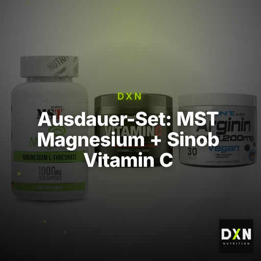 Ausdauer-Set: MST Magnesium + Sinob Vitamin C + NNT Arginin HCL – Clean Showcase Plus