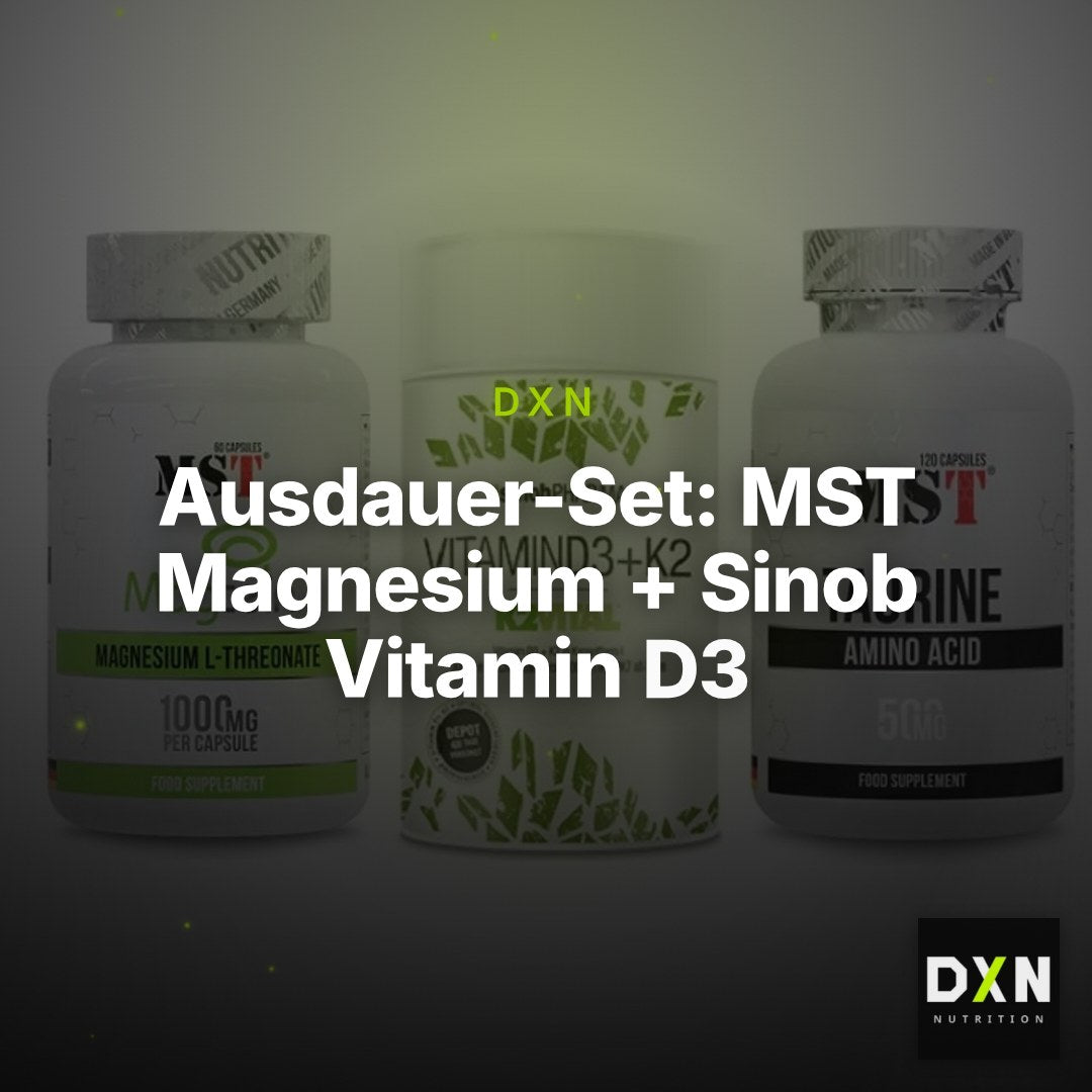 Ausdauer-Set: MST Magnesium + Sinob Vitamin D3 + MST Taurine – Clean Showcase Plus