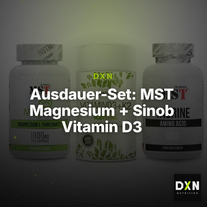 Ausdauer-Set: MST Magnesium + Sinob Vitamin D3 + MST Taurine – Clean Showcase Plus