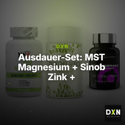 Ausdauer-Set: MST Magnesium + Sinob Zink + Scitec Tryptopha – Clean Showcase Plus