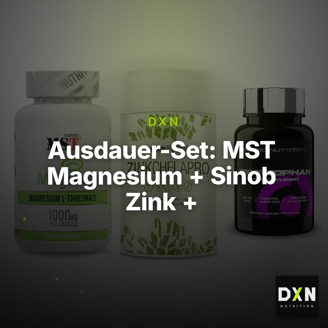 Ausdauer-Set: MST Magnesium + Sinob Zink + Scitec Tryptopha – Clean Showcase Plus