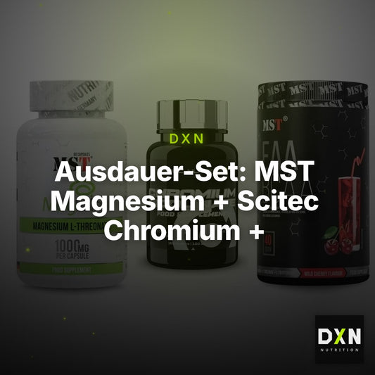 Ausdauer-Set: MST Magnesium + Scitec Chromium + MST EAA & BCAA – Clean Showcase Plus