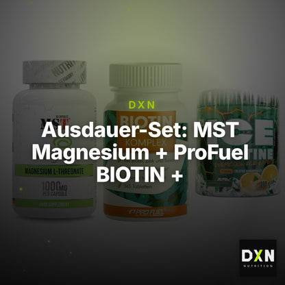 Ausdauer-Set: MST Magnesium + ProFuel BIOTIN + FA Nutrition ICE – Clean Showcase Plus