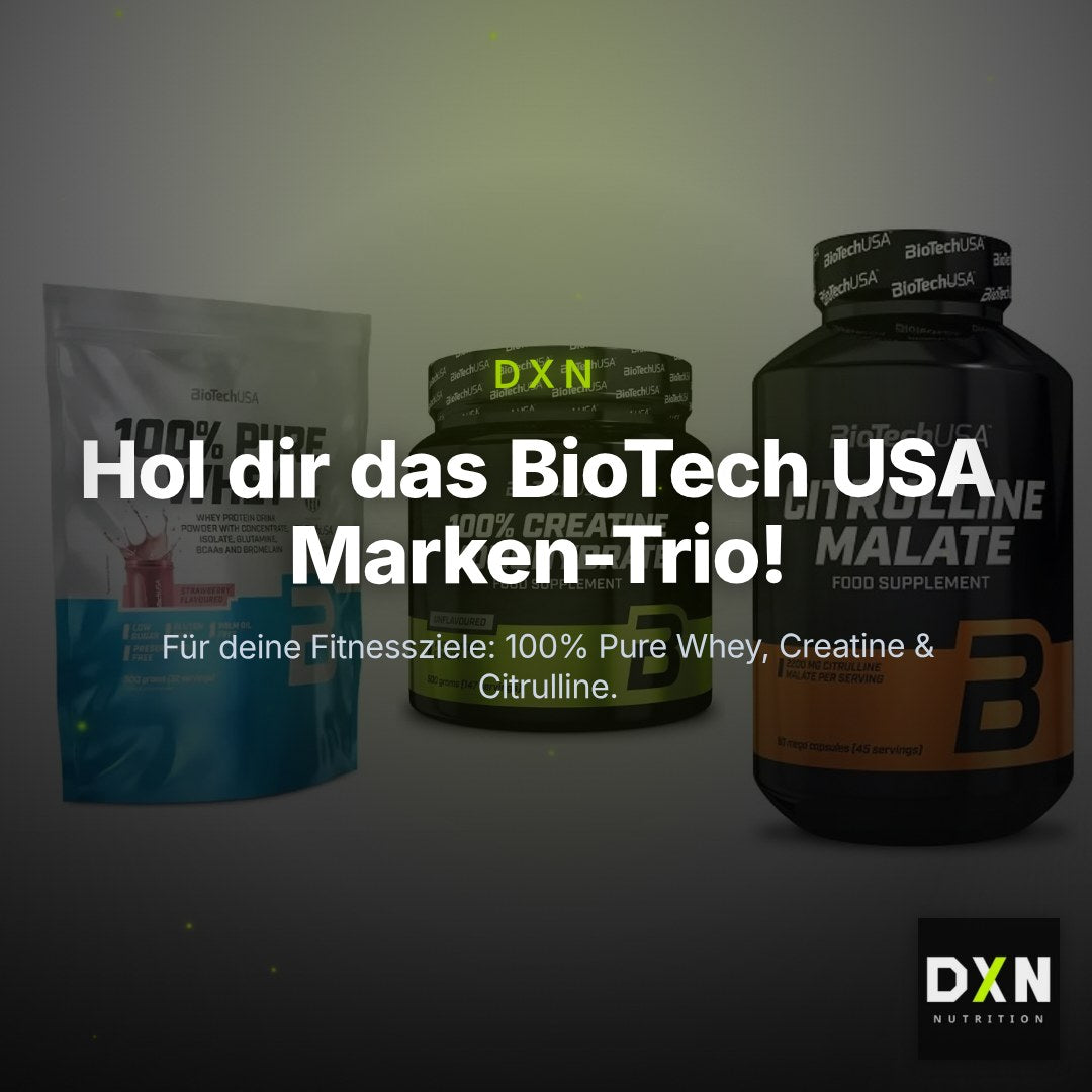 BioTech USA Marken-Trio: 100% Pure + Creatine + Citrulline – Clean Showcase Plus