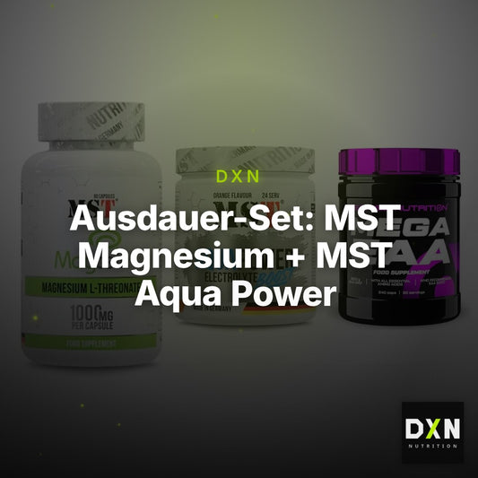 Ausdauer-Set: MST Magnesium + MST Aqua Power + Scitec Mega EAA – Clean Showcase Plus