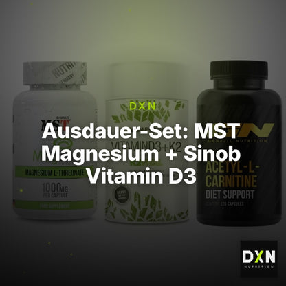 Ausdauer-Set: MST Magnesium + Sinob Vitamin D3 + GN Acetyl – Clean Showcase Plus