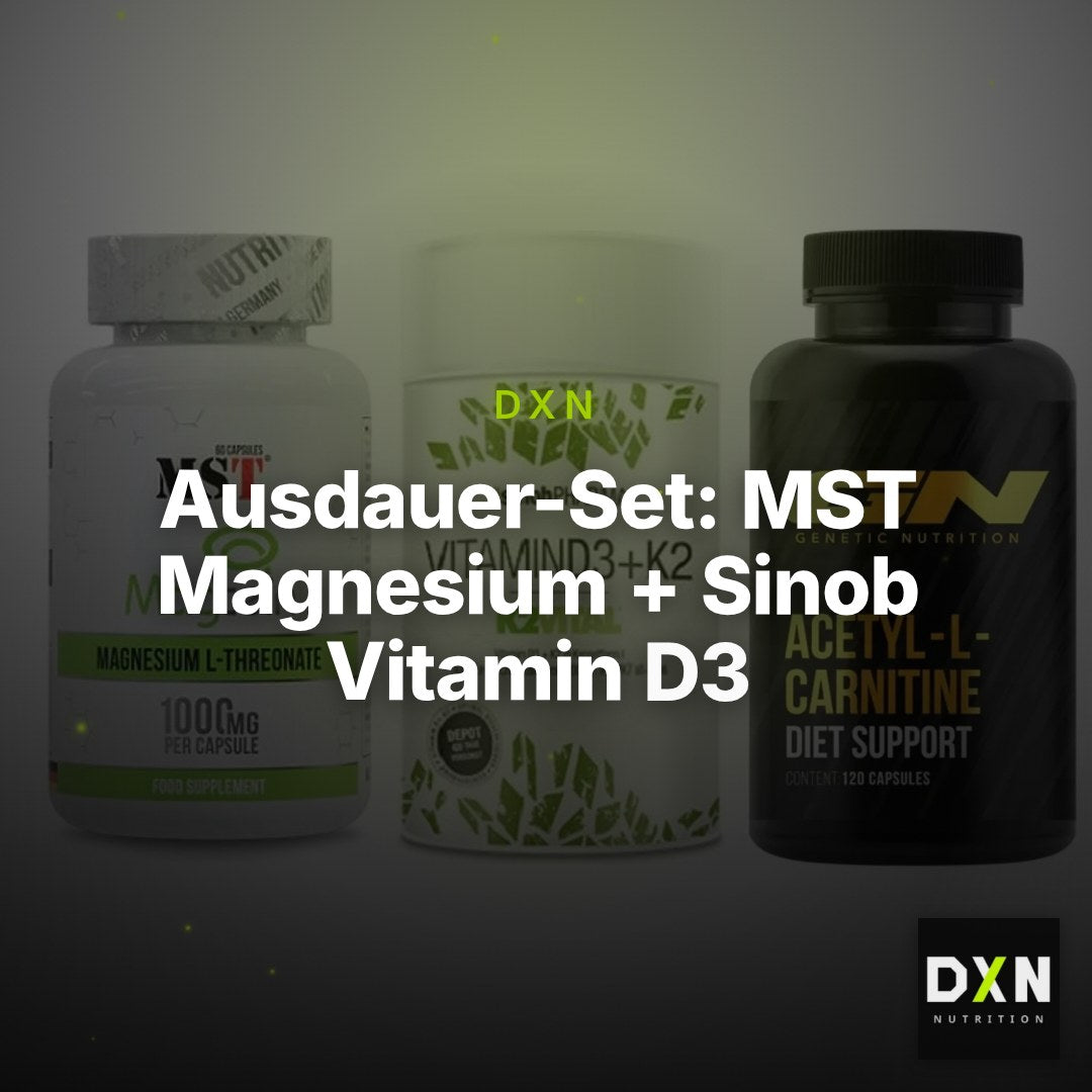 Ausdauer-Set: MST Magnesium + Sinob Vitamin D3 + GN Acetyl – Clean Showcase Plus