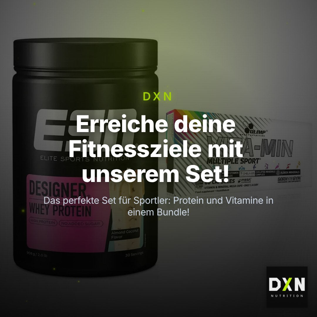 Basis-Set: ESN Designer Whey 908g Dose + Olimp Vita-Min Multiple Sport – Clean Showcase Plus