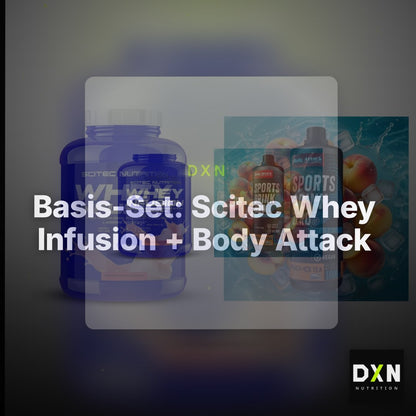 Basis-Set: Scitec Whey Infusion + Body Attack Sports Drink Zero – Clean Showcase Plus