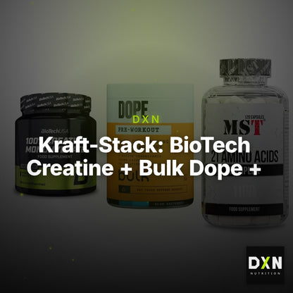 Kraft-Stack: BioTech Creatine + Bulk Dope + MST 21 Amino – Clean Showcase Plus