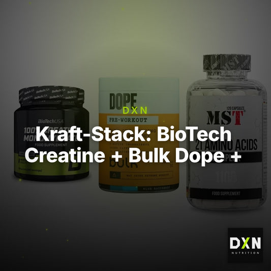 Kraft-Stack: BioTech Creatine + Bulk Dope + MST 21 Amino – Clean Showcase Plus