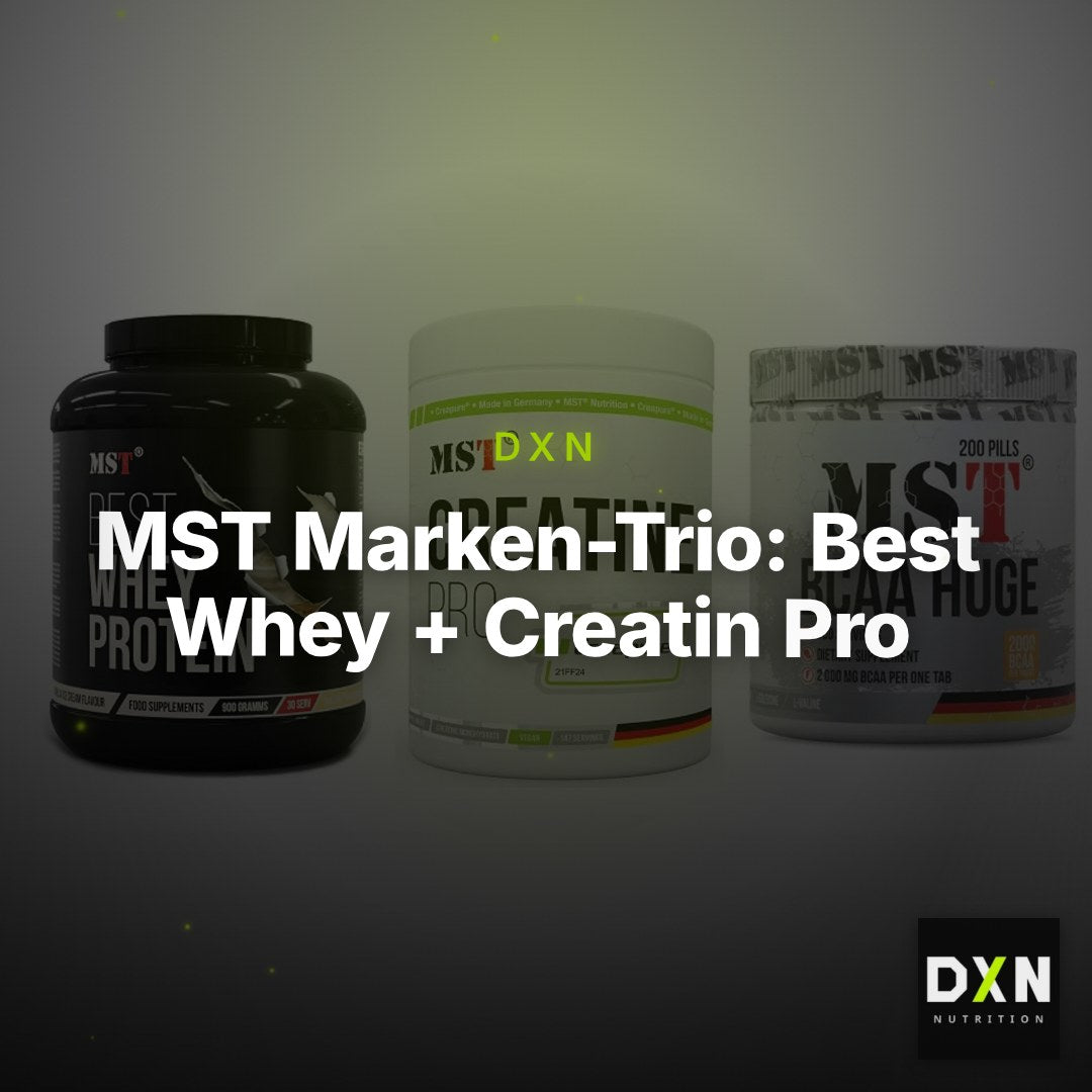 MST Marken-Trio: Best Whey + Creatin Pro + BCAA Huge 200 – Clean Showcase Plus
