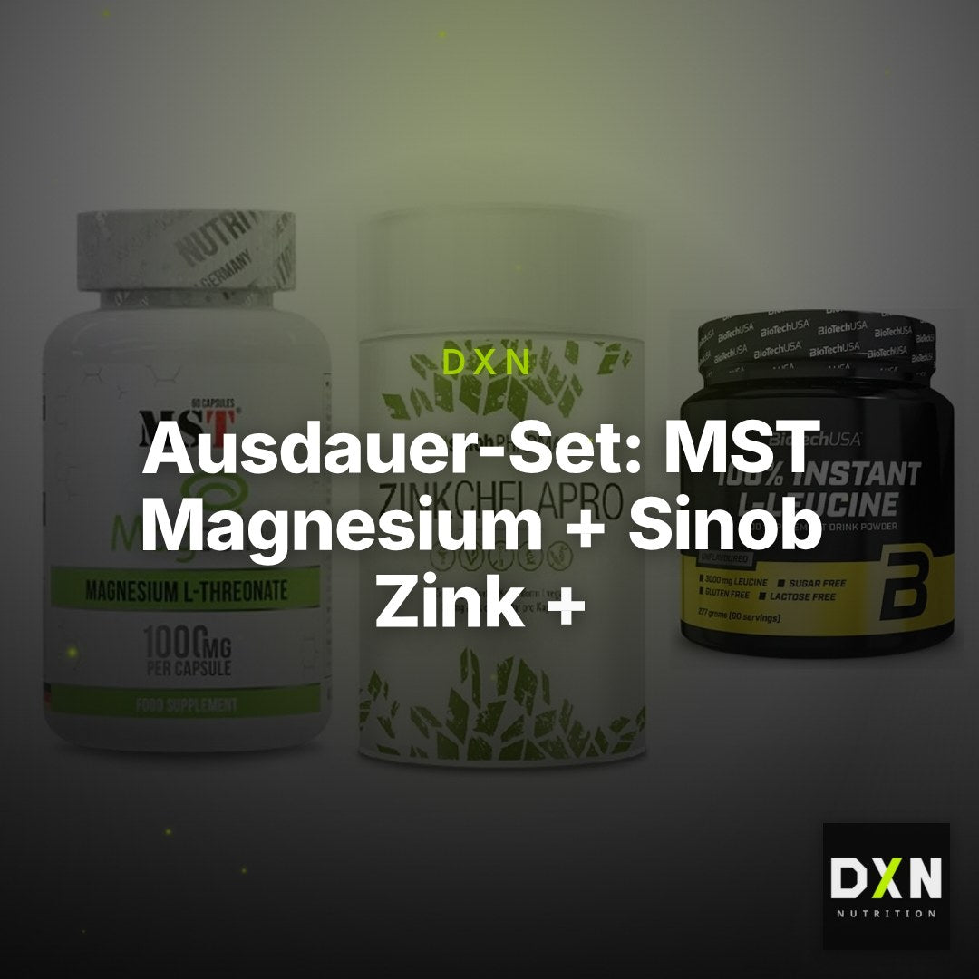 Ausdauer-Set: MST Magnesium + Sinob Zink + BioTech 100% – Clean Showcase Plus