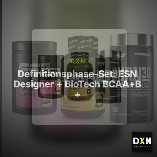Definitionsphase-Set: ESN Designer + BioTech BCAA+B + Nutrex Burn 30 – Clean Showcase Plus