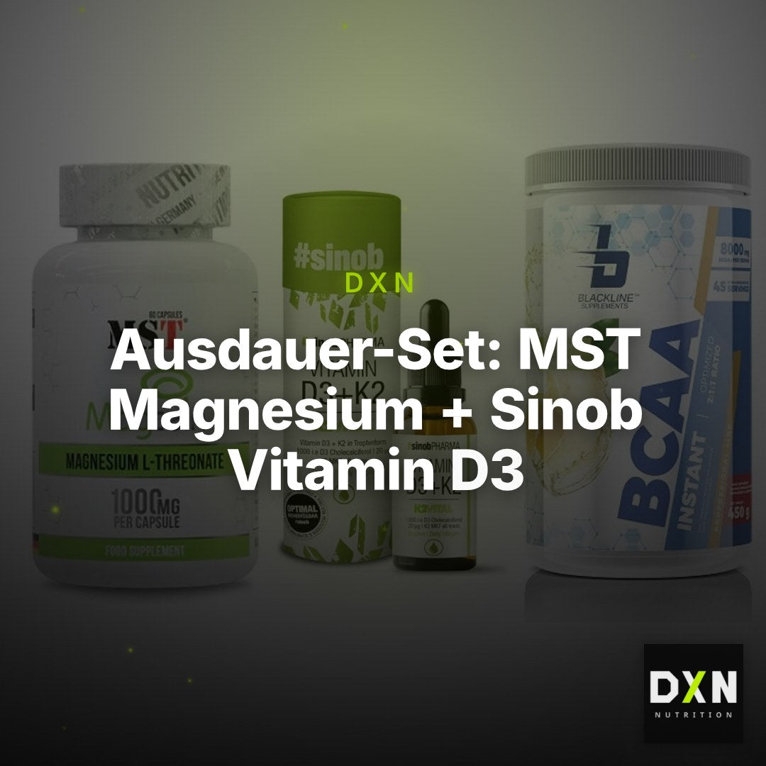 Ausdauer-Set: MST Magnesium + Sinob Vitamin D3 + Blackline – Clean Showcase Plus