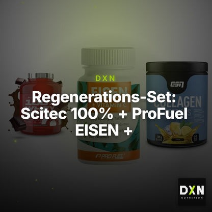 Regenerations-Set: Scitec 100% + ProFuel EISEN + ESN Collagen – Clean Showcase Plus