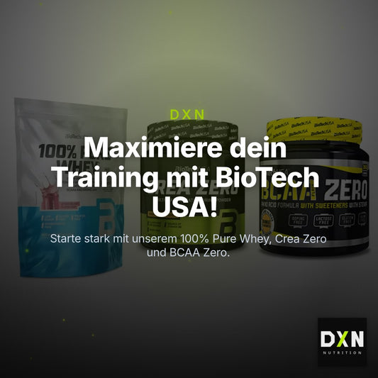 BioTech USA Marken-Trio: 100% Pure Whey + Crea Zero + BCAA Zero – Clean Showcase Plus