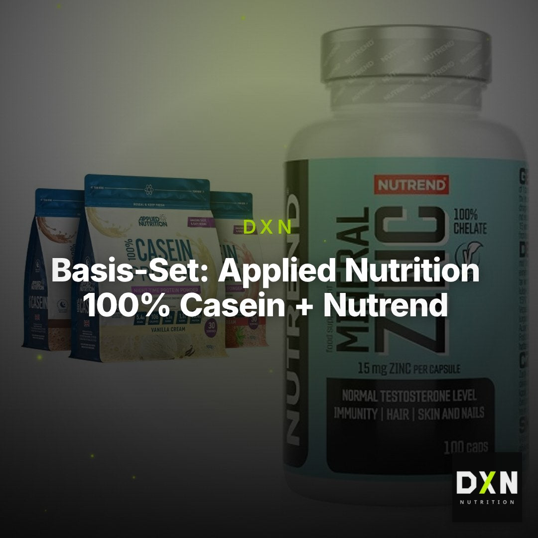 Basis-Set: Applied Nutrition 100% Casein + Nutrend Zinc Chelate 15mg – Clean Showcase Plus