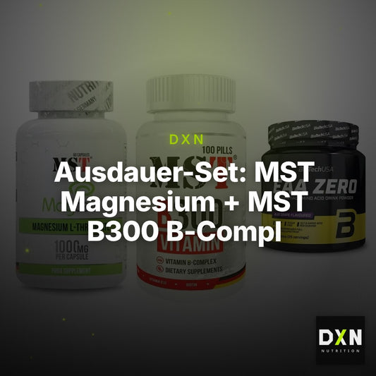 Ausdauer-Set: MST Magnesium + MST B300 B-Compl + BioTech EAA Zero – Clean Showcase Plus