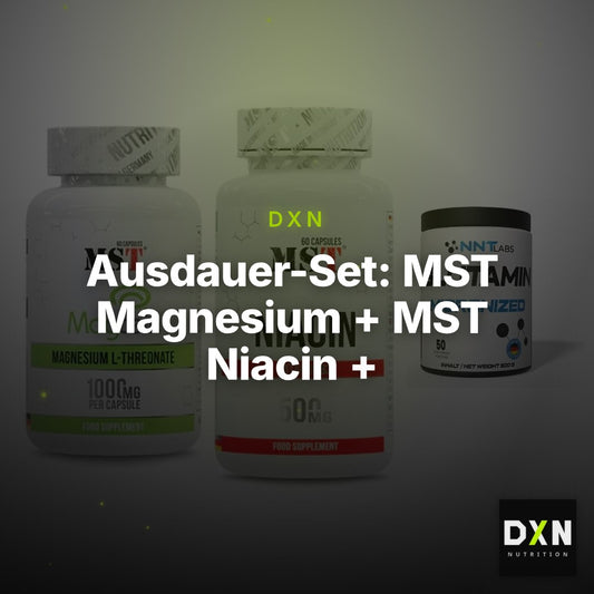 Ausdauer-Set: MST Magnesium + MST Niacin + NNT Glutamin – Clean Showcase Plus
