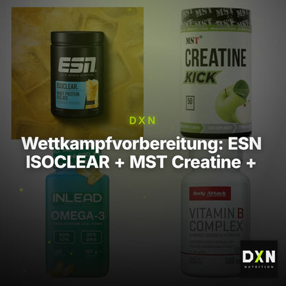 Wettkampfvorbereitung: ESN ISOCLEAR + MST Creatine + 2 weitere – Clean Showcase Plus