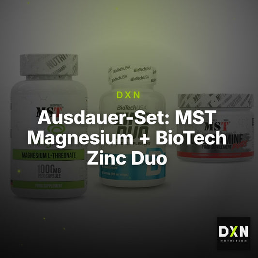 Ausdauer-Set: MST Magnesium + BioTech Zinc Duo + MST Glutamine – Clean Showcase Plus