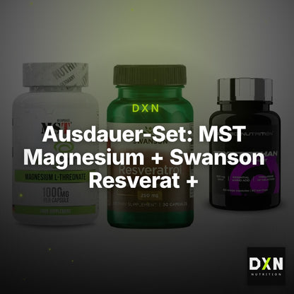 Ausdauer-Set: MST Magnesium + Swanson Resverat + Scitec Tryptopha – Clean Showcase Plus