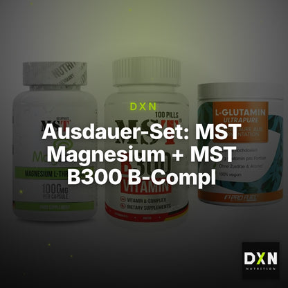 Ausdauer-Set: MST Magnesium + MST B300 B-Compl + ProFuel Glutamin – Clean Showcase Plus