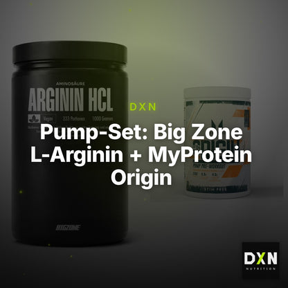 Pump-Set: Big Zone L-Arginin + MyProtein Origin Pump Pre-Workout – Clean Showcase Plus