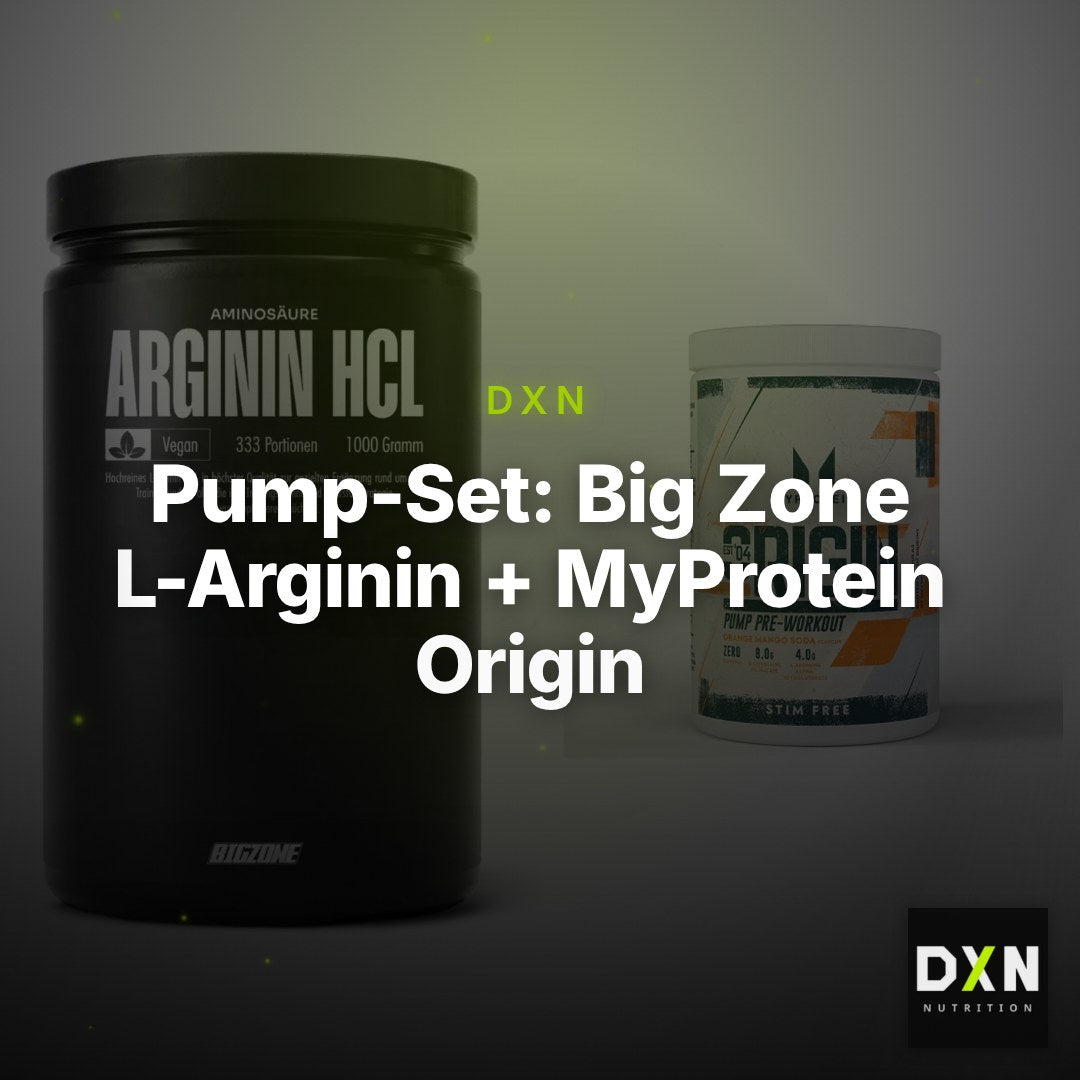 Pump-Set: Big Zone L-Arginin + MyProtein Origin Pump Pre-Workout – Clean Showcase Plus