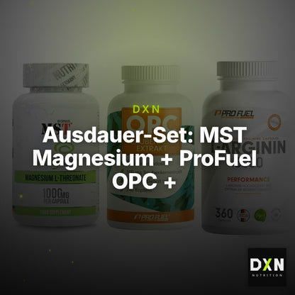 Ausdauer-Set: MST Magnesium + ProFuel OPC + ProFuel L-Argini – Clean Showcase Plus