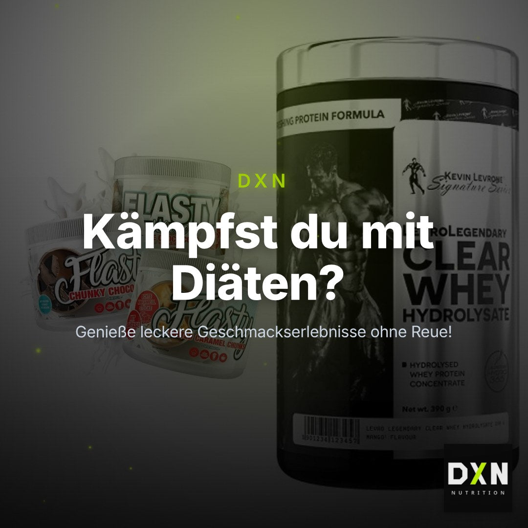 Diät-Duo: Sinob Flasty Geschmackspulver + Kevin Levrone Clear Whey – Clean Showcase Plus