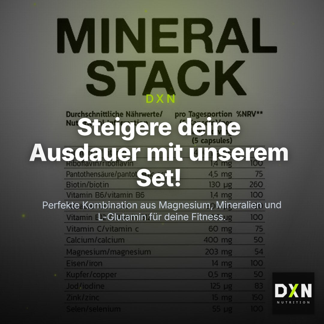 Ausdauer-Set: MST Magnesium + INLEAD Mineral + INLEAD L-Glutami – Clean Showcase Plus
