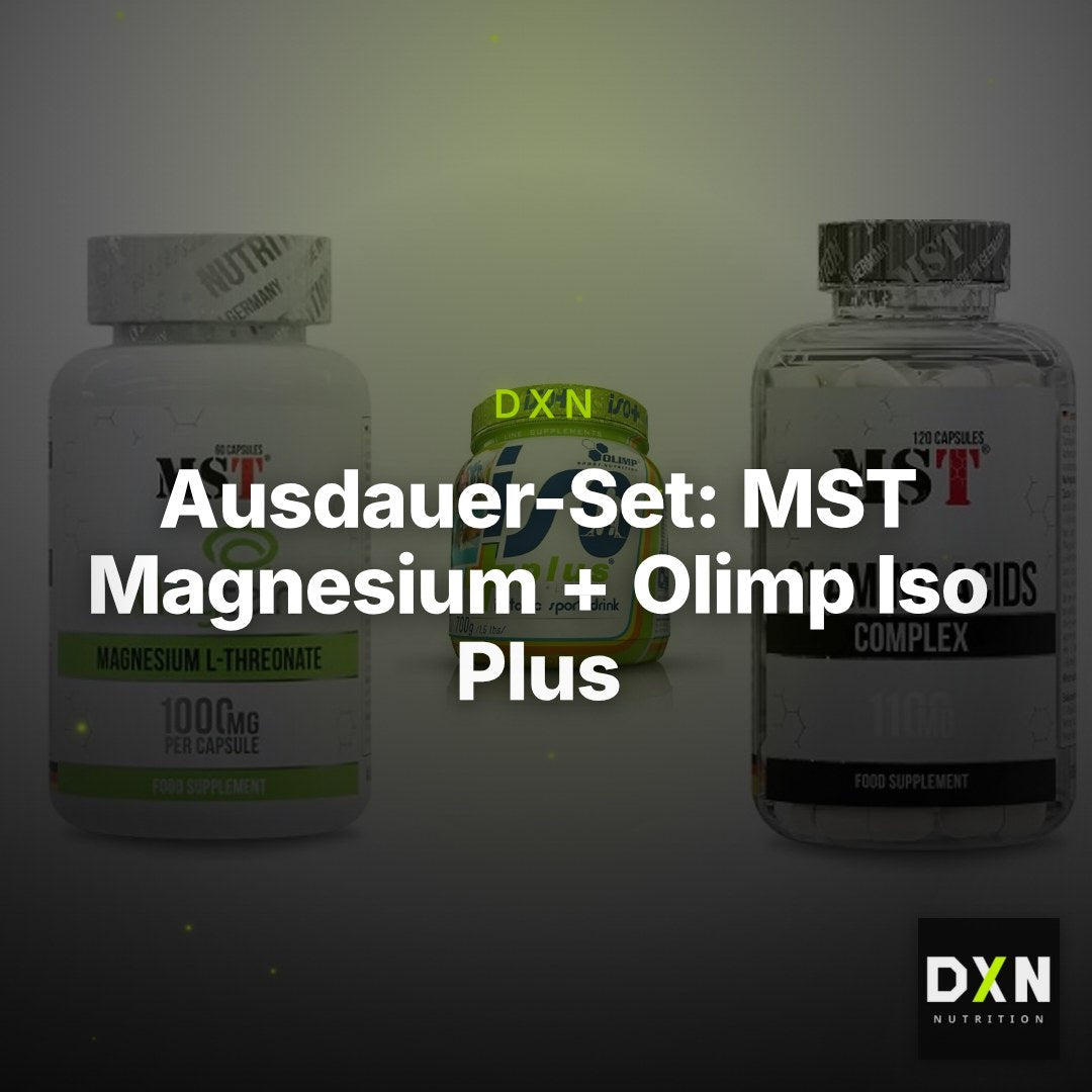 Ausdauer-Set: MST Magnesium + Olimp Iso Plus + MST 21 Amino – Clean Showcase Plus