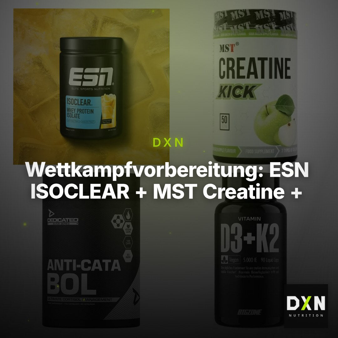 Wettkampfvorbereitung: ESN ISOCLEAR + MST Creatine + 2 weitere – Clean Showcase Plus