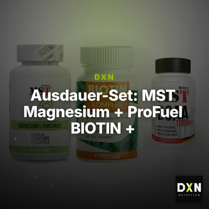 Ausdauer-Set: MST Magnesium + ProFuel BIOTIN + MST BCAA 1000 – Clean Showcase Plus
